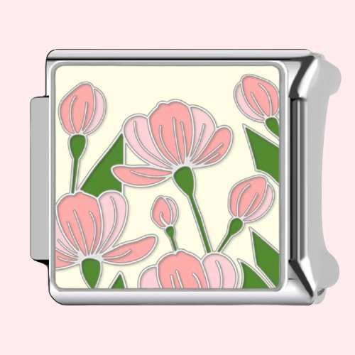 Silver Floral Charms