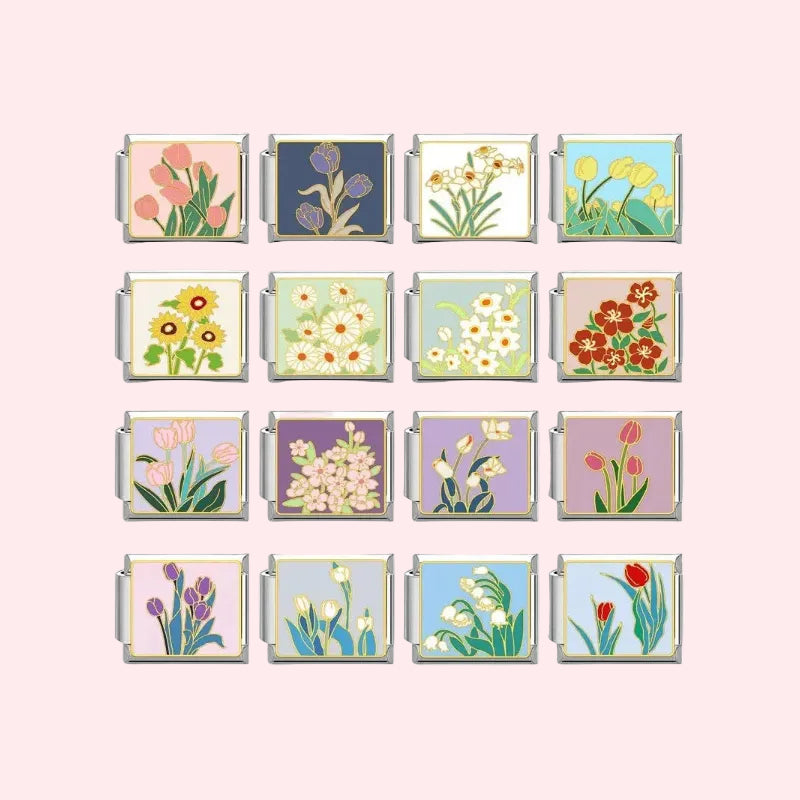 Silver Floral Charms